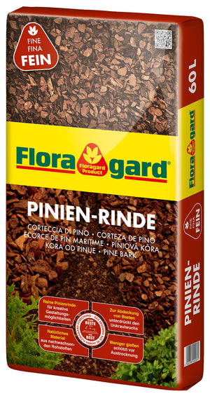 Floragard Pinien - Rinde, Pinienrinde, fein 7-15mm, Rindenmulch, Bodenabdeckung aus reiner mediterraner Pinie