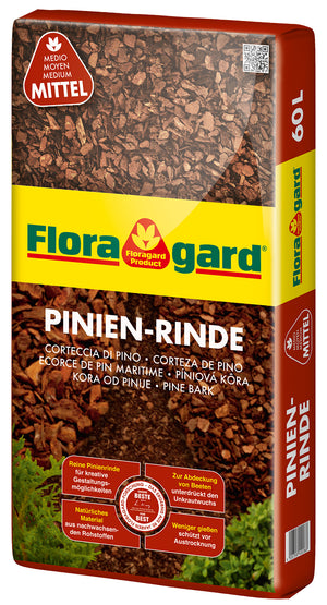Floragard Pinien - Rinde, Pinienrinde, mittel 15-25mm , Rindenmulch, Bodenabdeckung aus reiner mediterraner Pinie