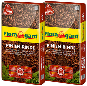 Floragard Pinien - Rinde, Pinienrinde, mittel 15-25mm , Rindenmulch, Bodenabdeckung aus reiner mediterraner Pinie