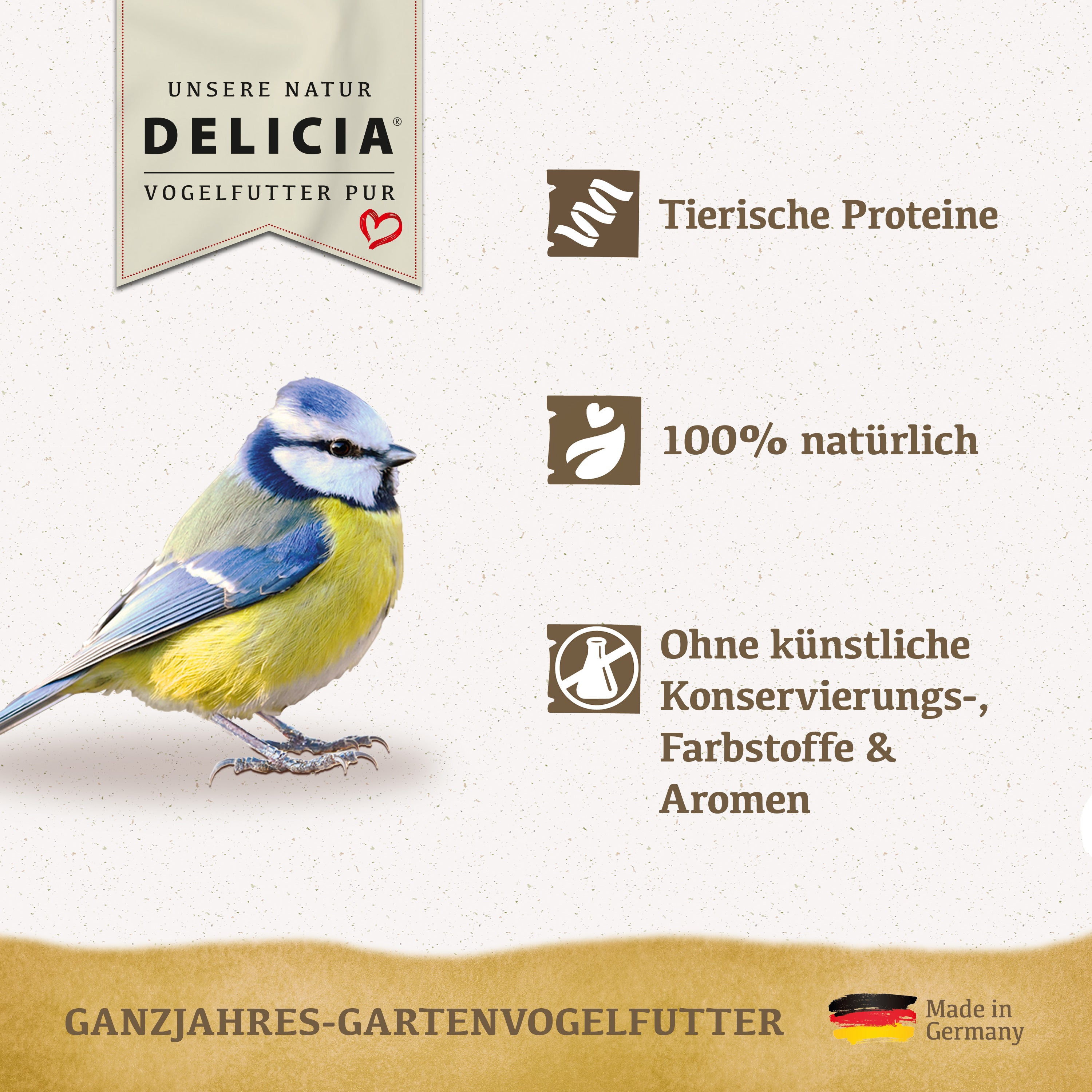 Delicia Mehlwürmer Futter Mix, Vogelfutter, Igelfutter, Reptilienfutter, Fischfutter, Hamsterfutter, 100% natürlich getrocknete Mehlwürmer