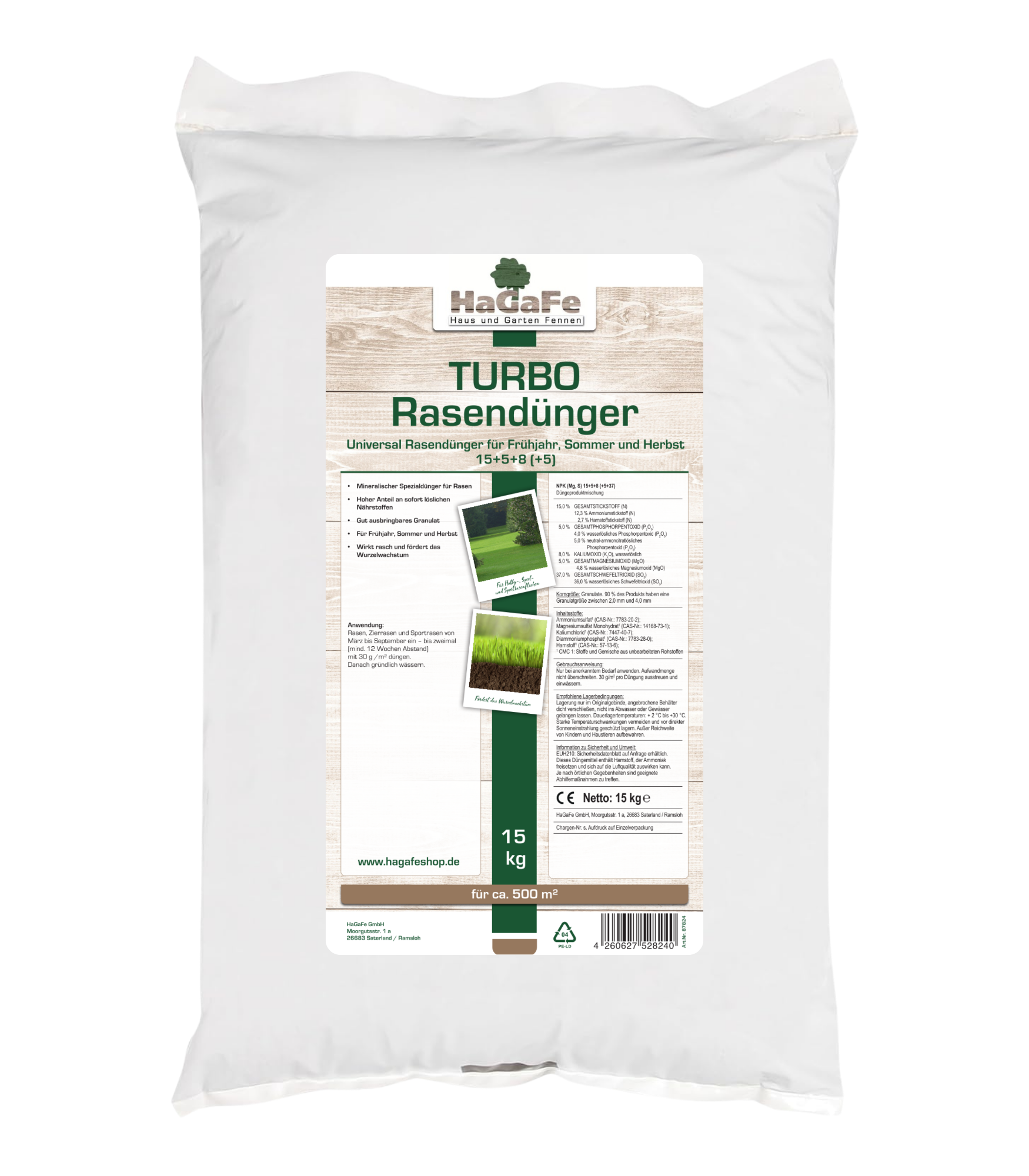 HaGaFe TURBO Rasendnger mit 15% Stickstoff, Universal Rasen - Dnger   HaGaFeShop