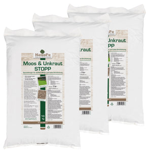 HaGaFe Rasendünger Moos- und Unkraut-Stopp, Rasen - Dünger, gegen Moos und Unkraut im Rasen, mit Langzeitwirkung