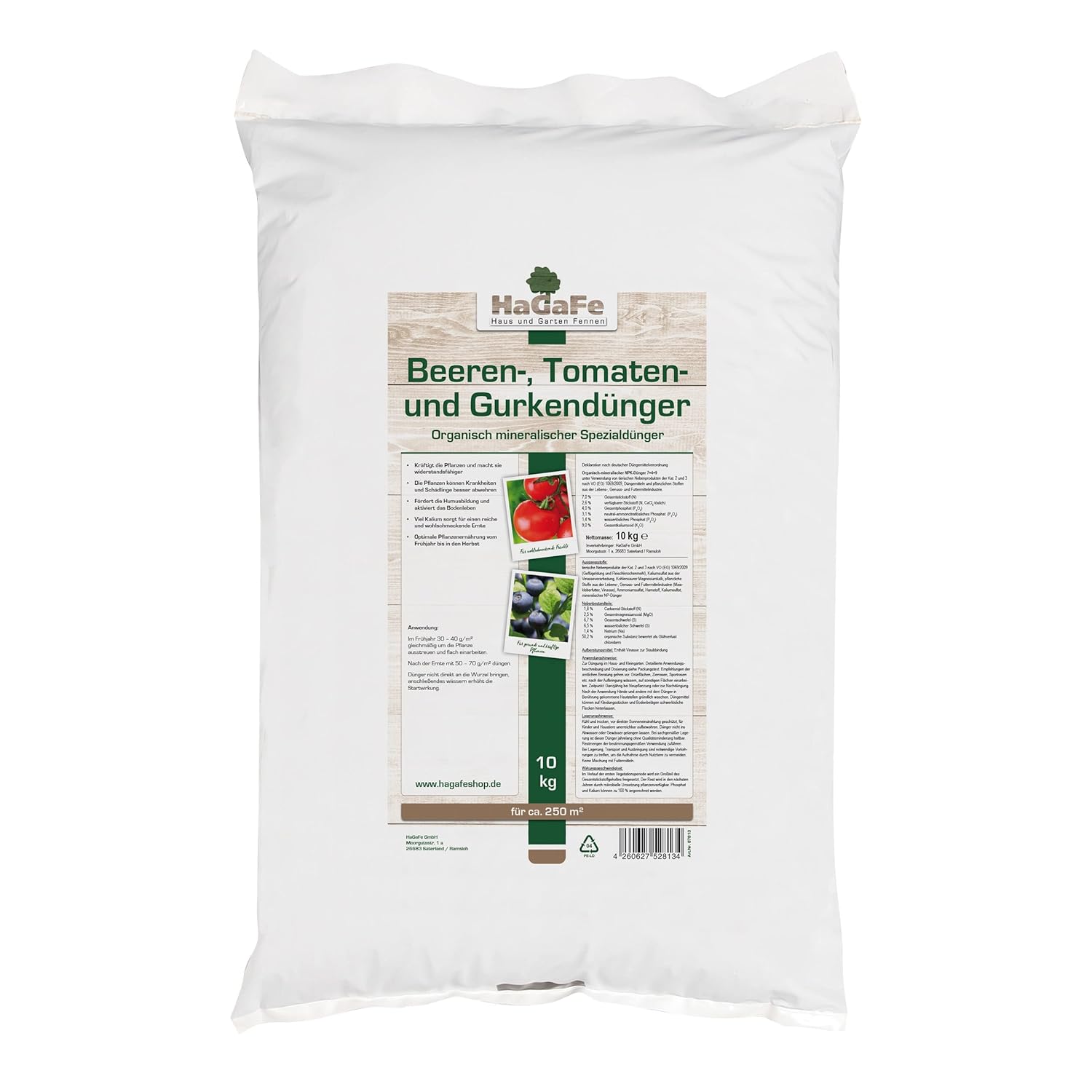 HaGaFe Beerendünger, Tomatendünger, Gurkendünger, Gemüsedünger, Hochbeetdünger