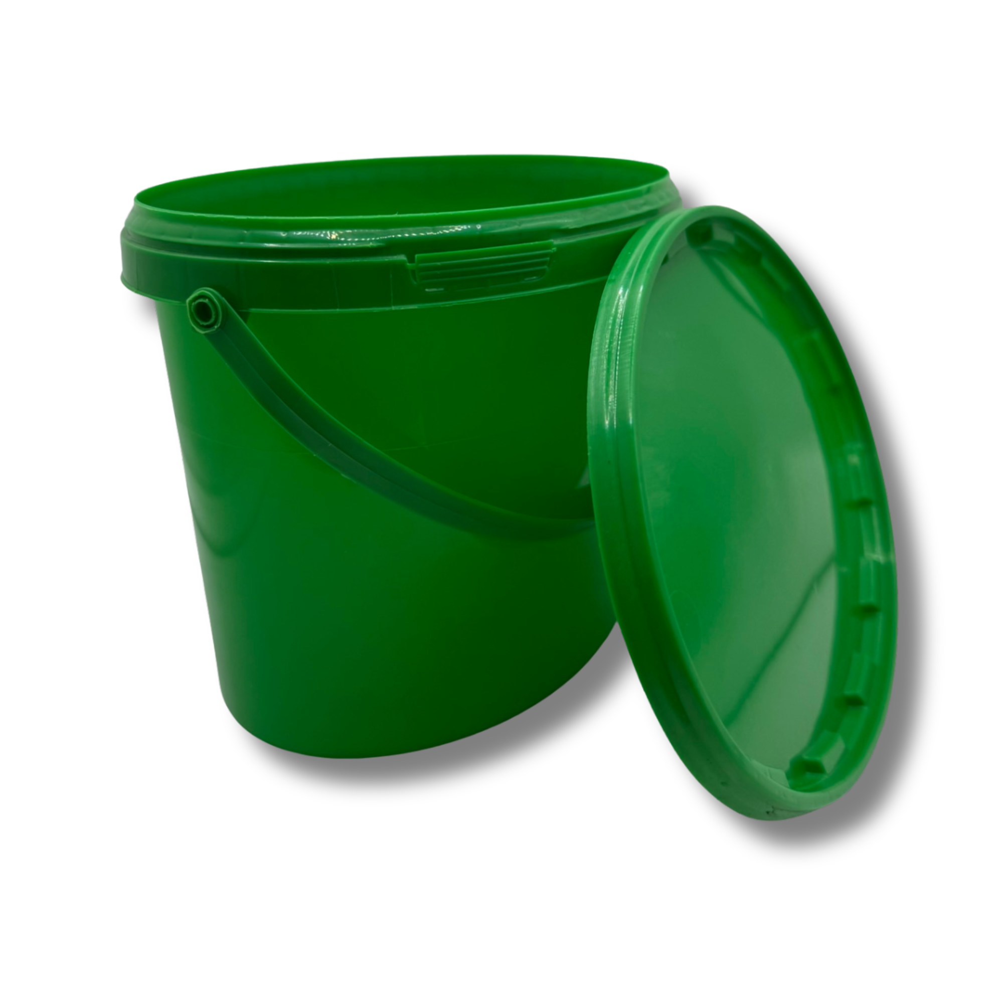 Eimer mit Deckel leer grün oval 18,5L 15x Schutteimer Werkzeugeimer Haushaltseimer