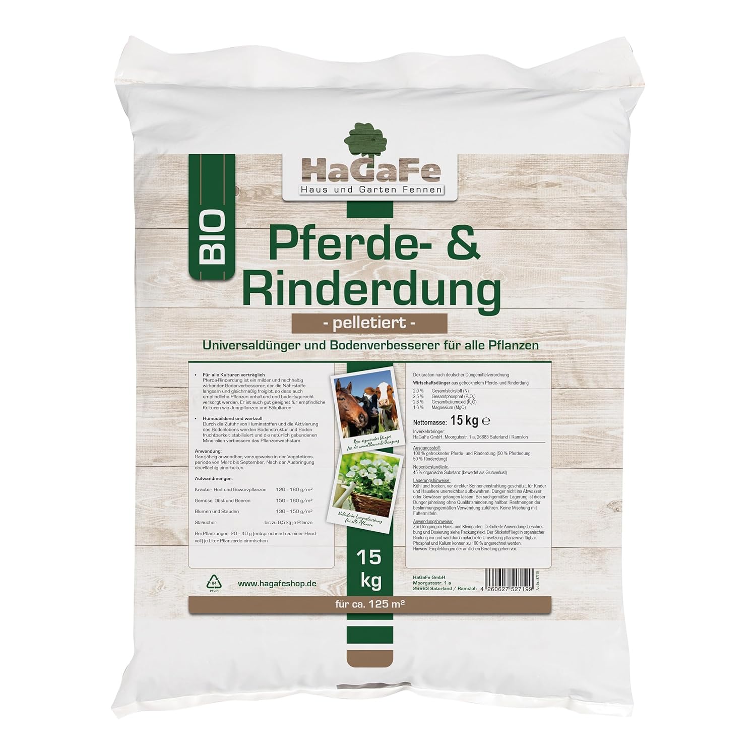 HaGaFe Pferdedung & Rinderdung, Pferdemist, Rindermist, Organischer Un –  HaGaFeShop