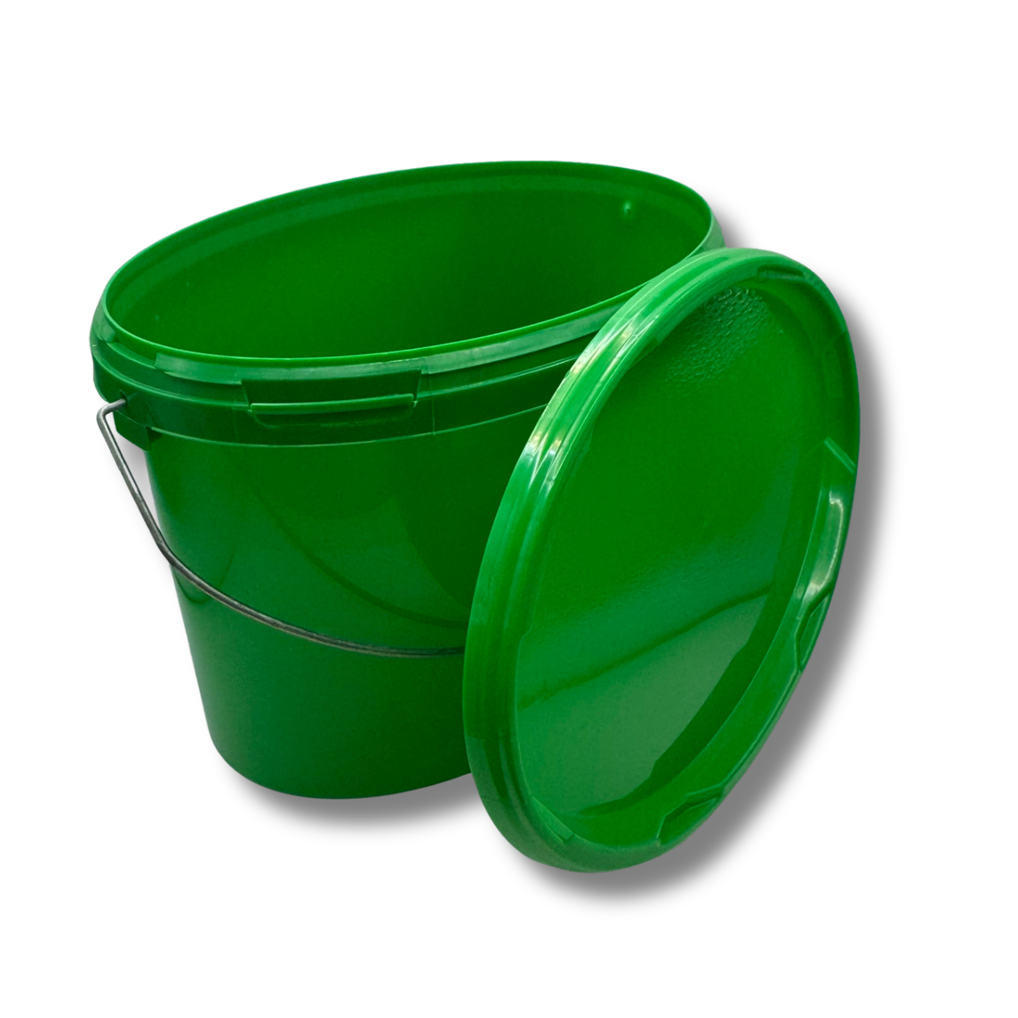 Eimer mit Deckel leer grün oval 8,6L 20x Schutteimer, Haushaltseimer, Werkzeugeimer