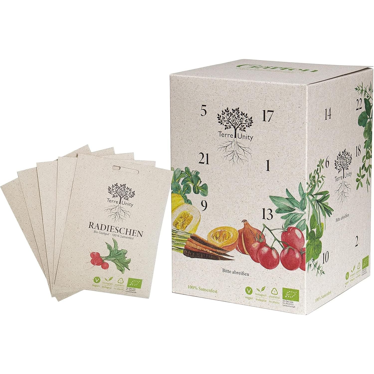 Floragard Terre Unity Adventskalender Bio Saatgut Samen Samenfest