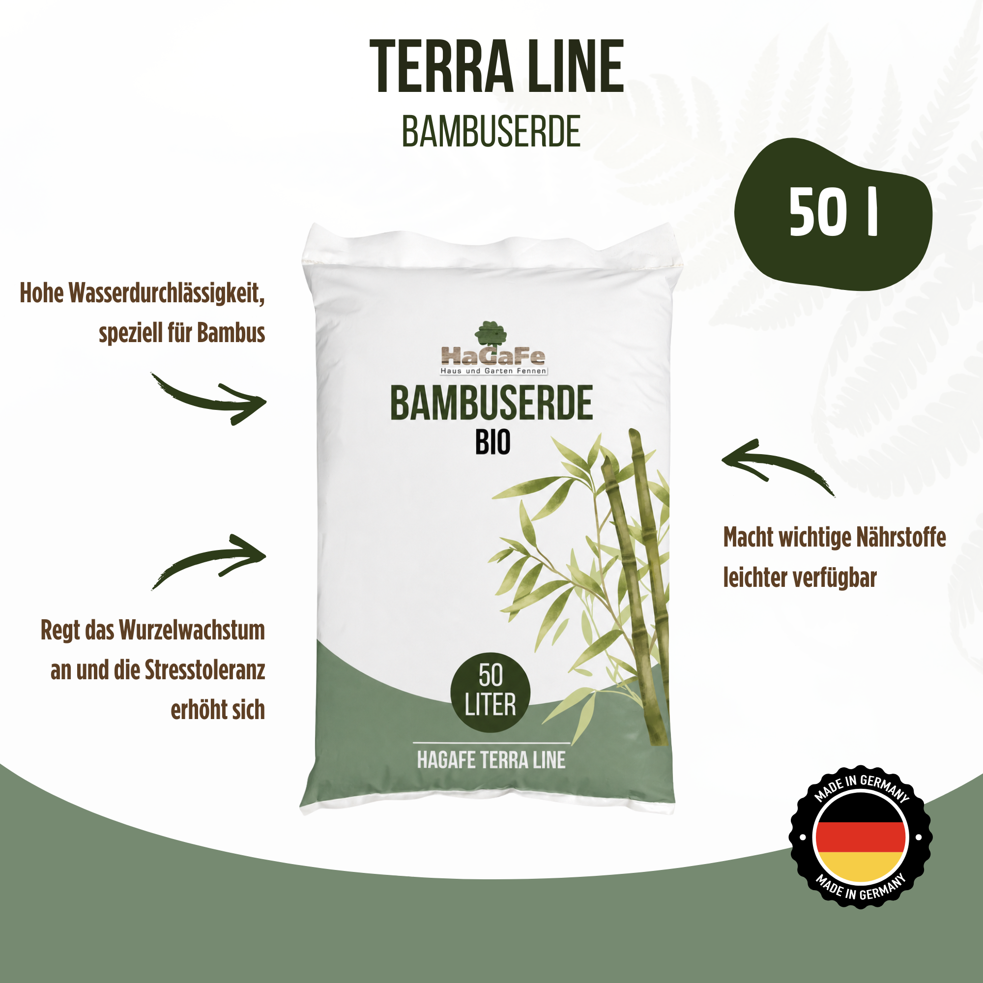 HaGaFe Terra Line BIO Bambuserde Pflanzerde 50 Liter