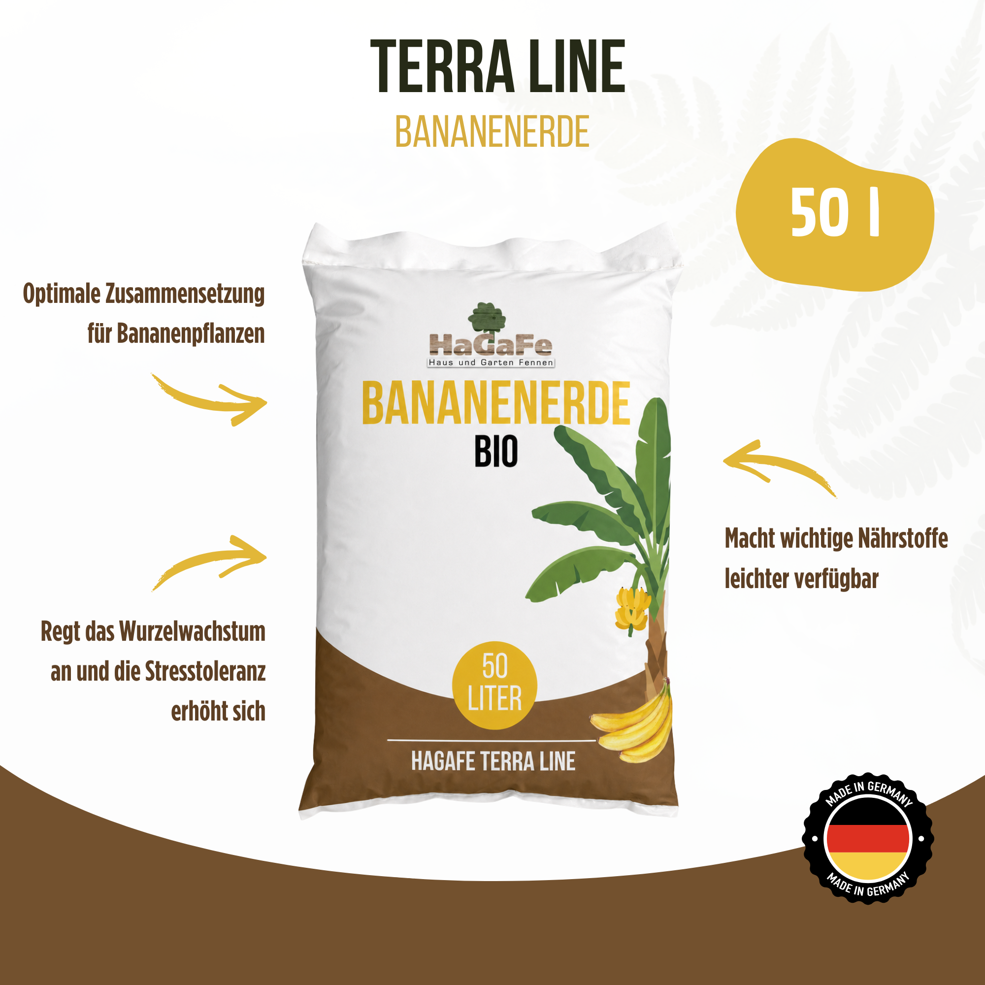 HaGaFe Terra Line BIO Bananenerde Pflanzerde 50 Liter