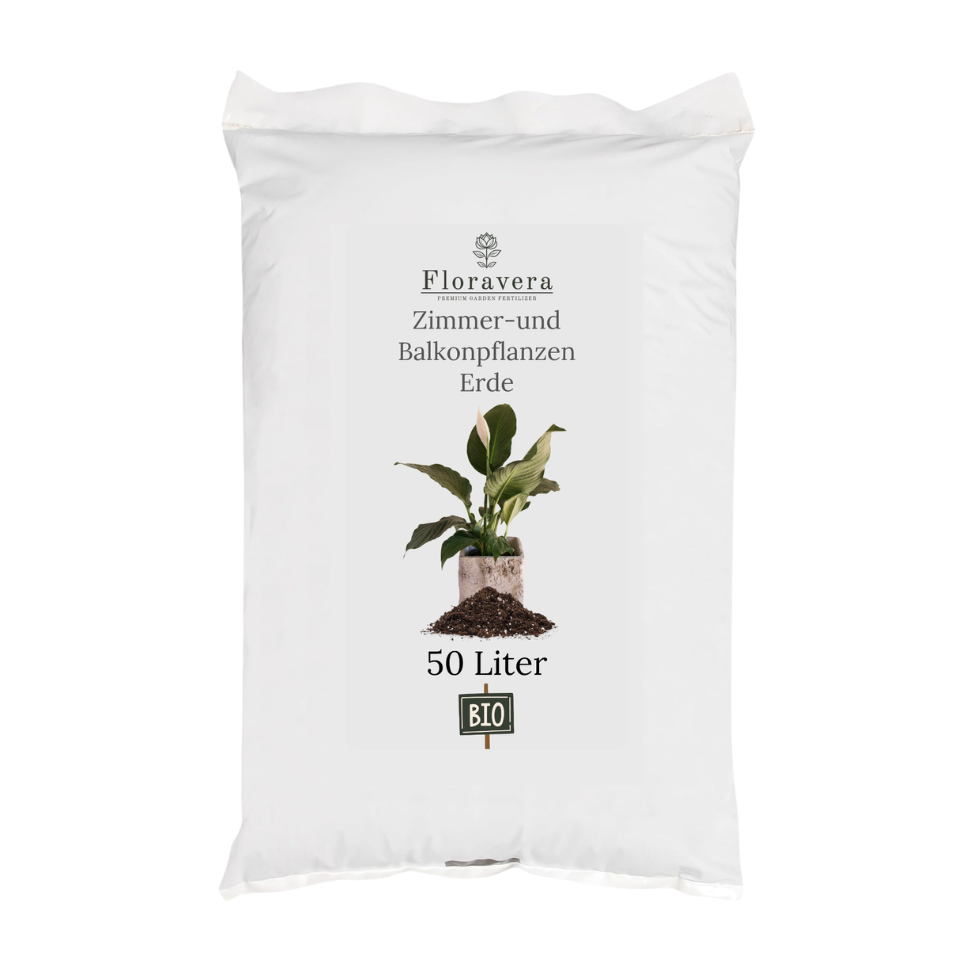 Floravera Premium BIO Zimmer- und Balkonpflanzenerde 50 Liter