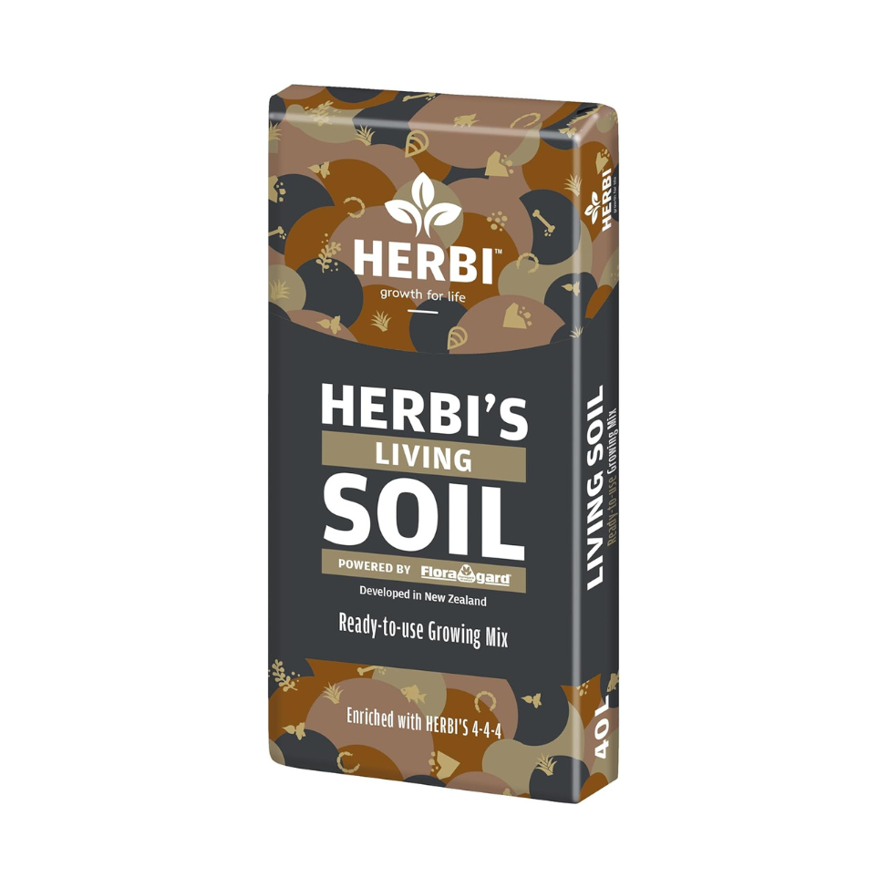 Floragard Herbi Living Soil, 40 L Bio Erde mit natürlichen Inhaltstoffen, Mikrobiell belebt