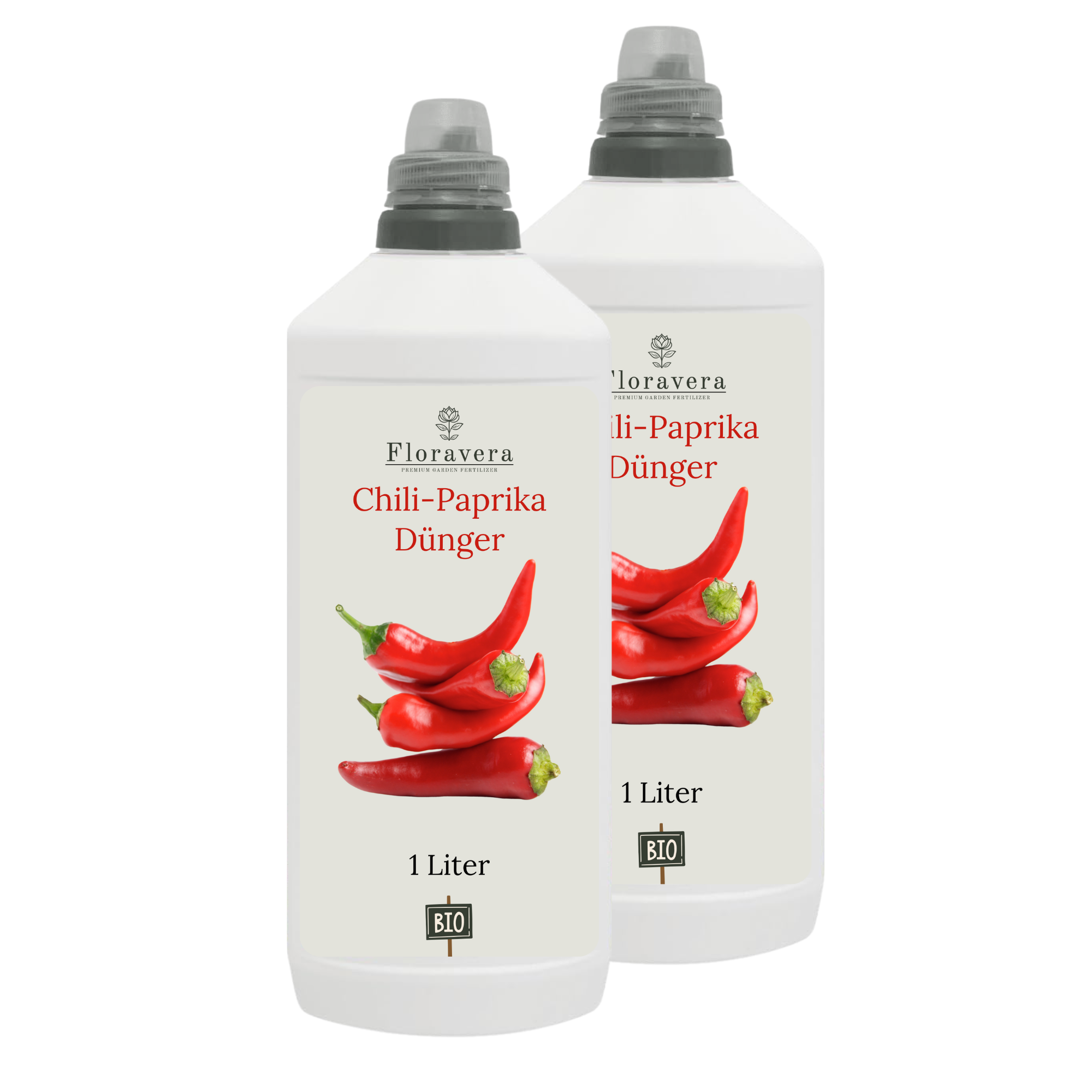 Floravera Premium Chili-Paprika Bio-Flüssigdünger 1 Liter Dünger Paprikadünger Chilidünger