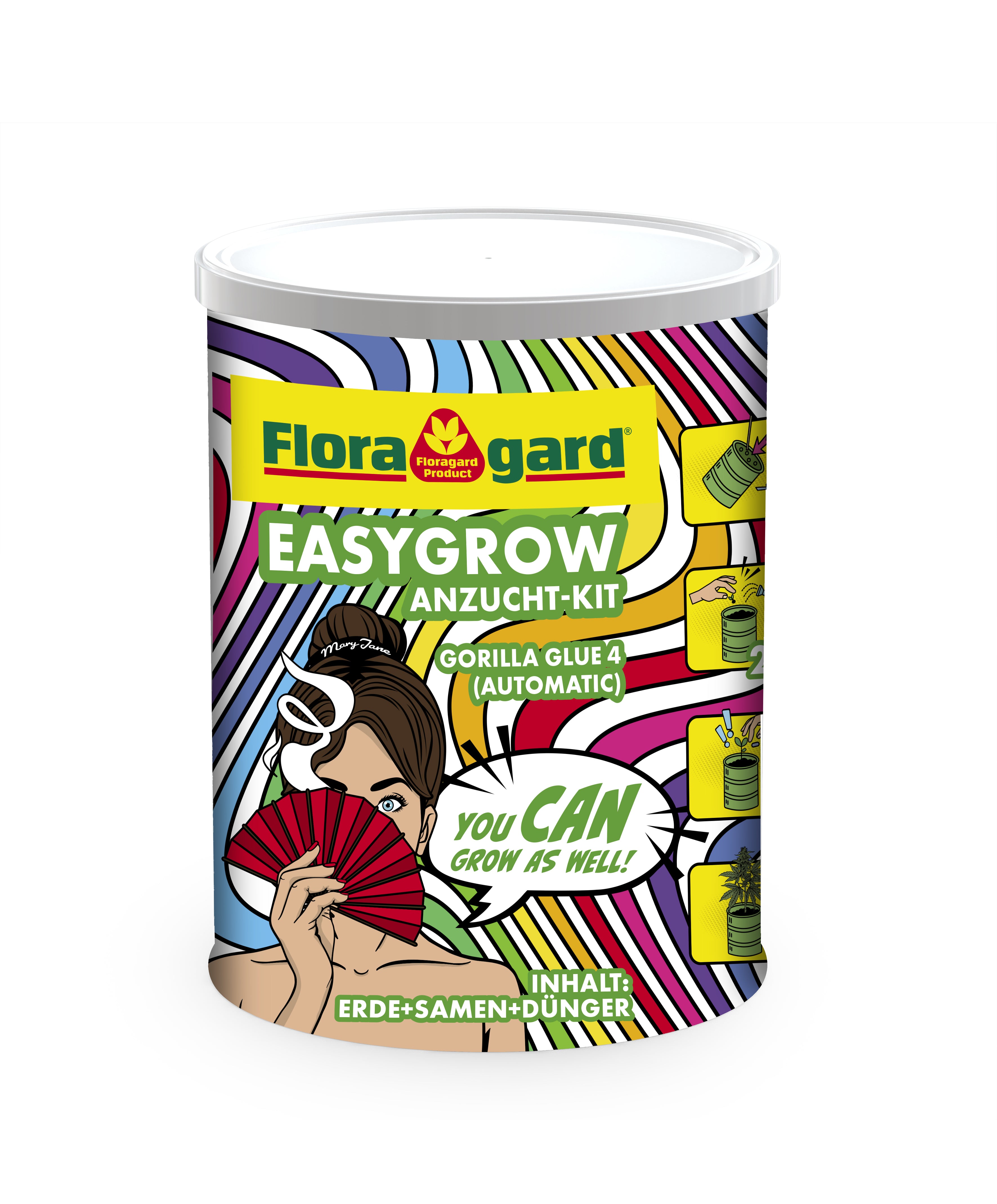Floragard Easygrow Anzucht-Kitt Gorilla Glue, Erde, Cannabis-Samen, Düngetablette, Torfquelltab
