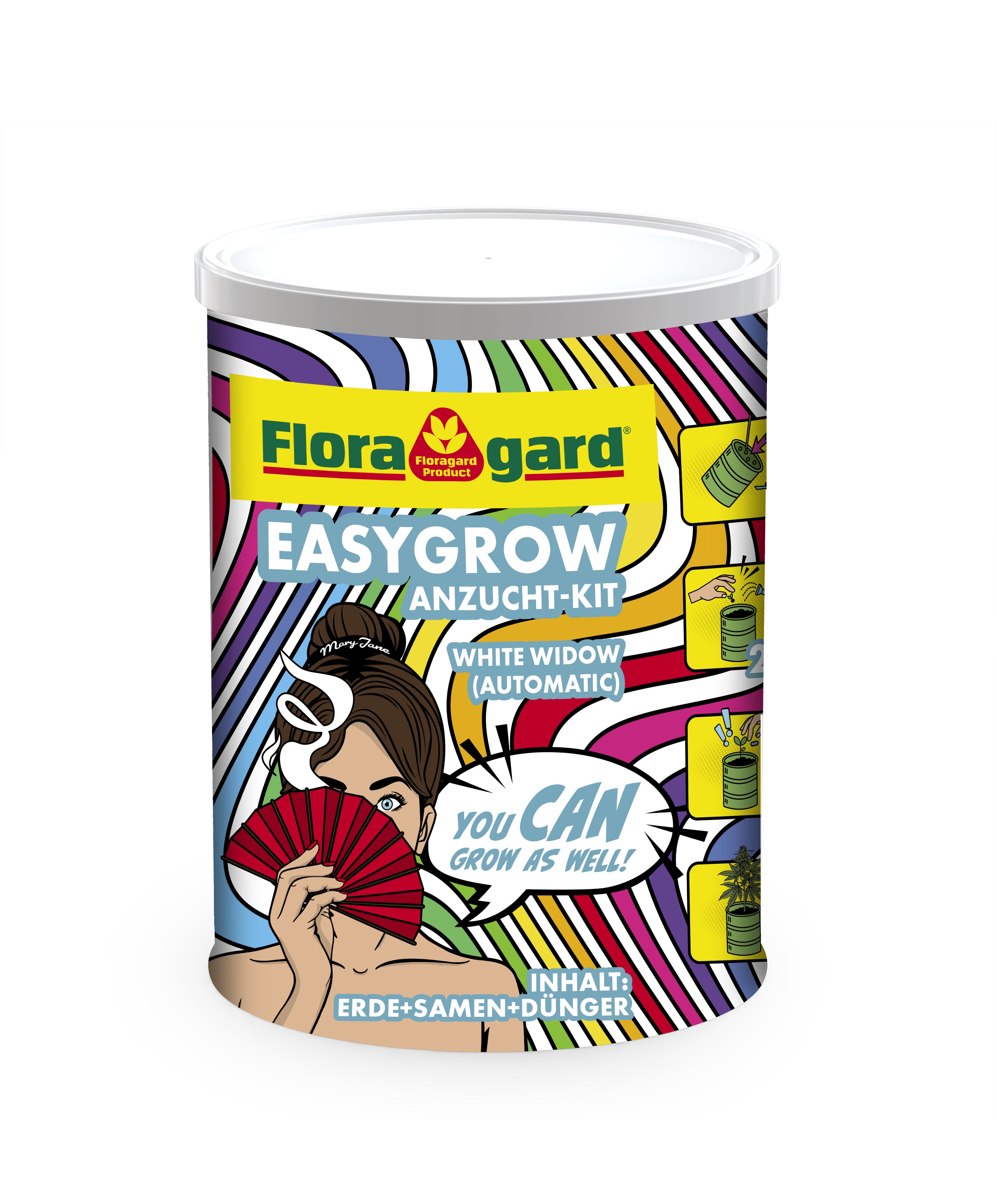 Floragard Easygrow Anzucht-Kitt White Widow, Erde, Cannabis-Samen, Düngetablette, Torfpuelltab