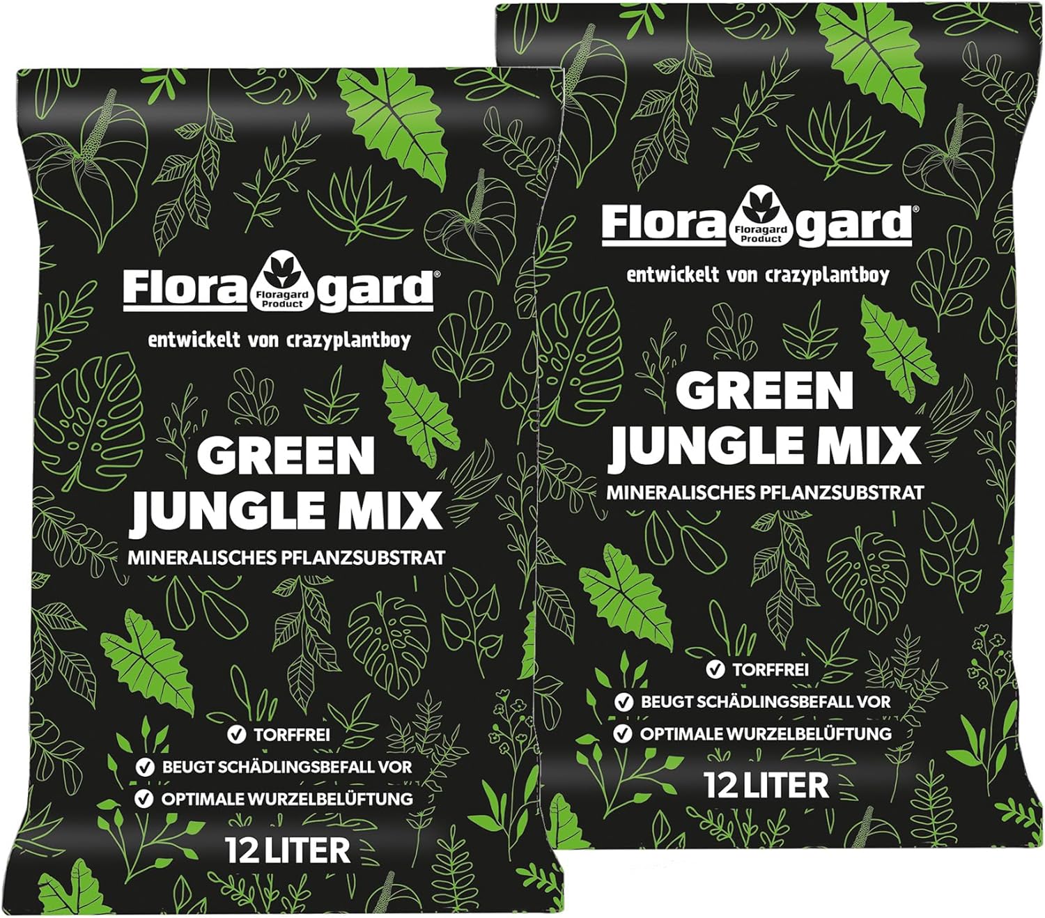 Floragard Green Jungle Mix, Mineralisches Pflanzengranulat, Mineralische Blumenerde, ohne Torf