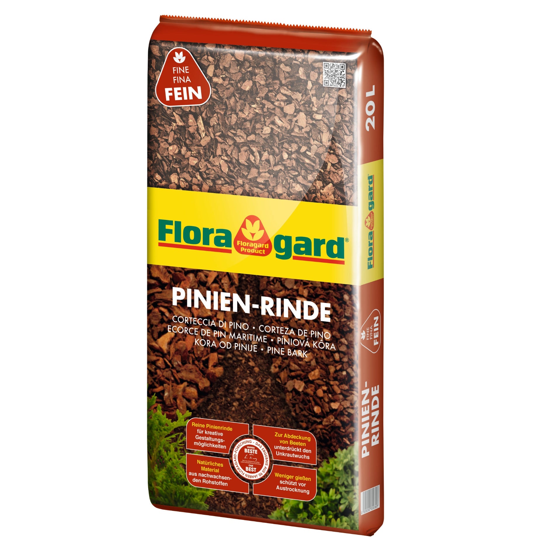 Floragard Pinien - Rinde, Pinienrinde, sehr fein 2-8mm, Rindenmulch, Bodenabdeckung aus reiner mediterraner Pinie