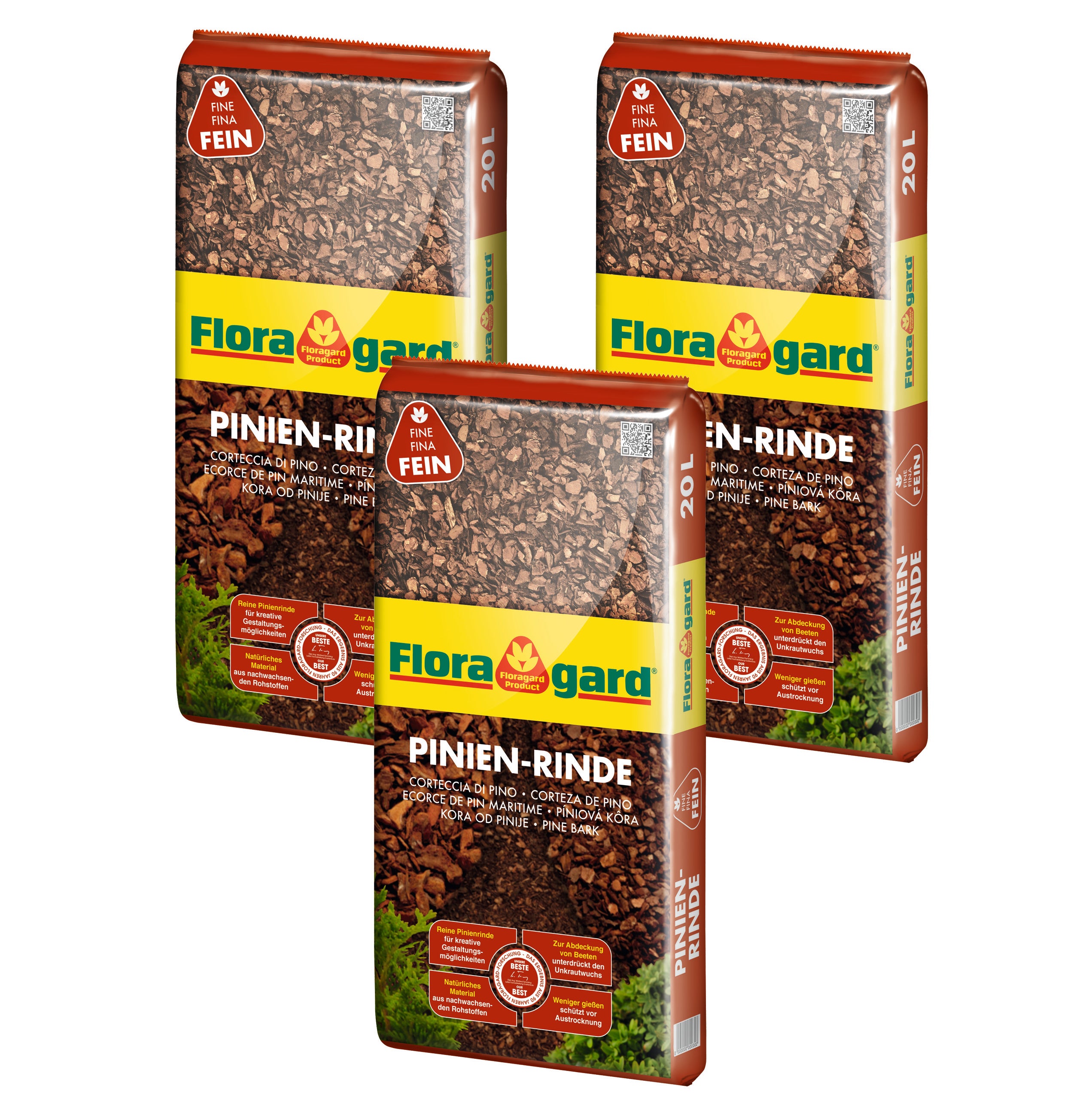 Floragard Pinien - Rinde, Pinienrinde, sehr fein 2-8mm, Rindenmulch, Bodenabdeckung aus reiner mediterraner Pinie