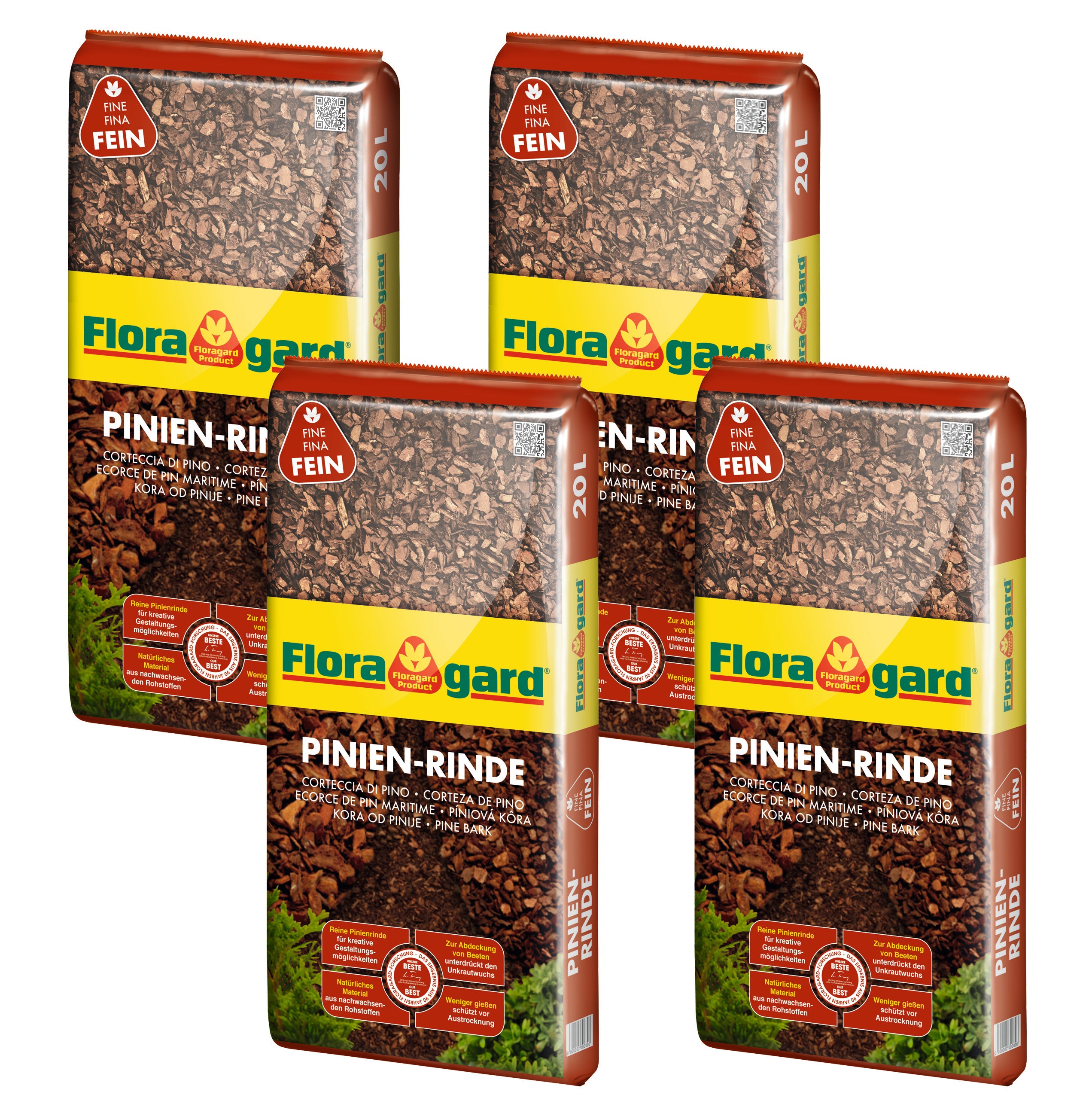 Floragard Pinien - Rinde, Pinienrinde, sehr fein 2-8mm, Rindenmulch, Bodenabdeckung aus reiner mediterraner Pinie