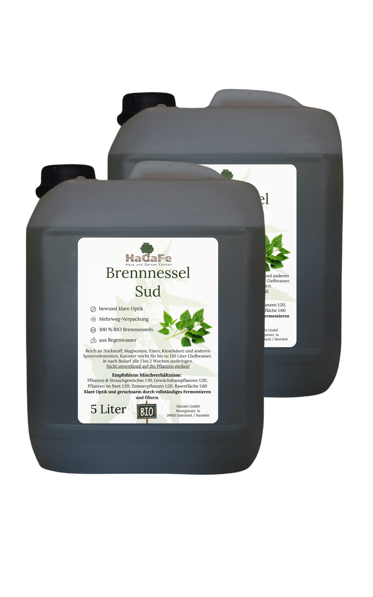 HaGaFe BIO Brennnessel Sud 5 Liter Brennnesseljauche Brennnesseldünger