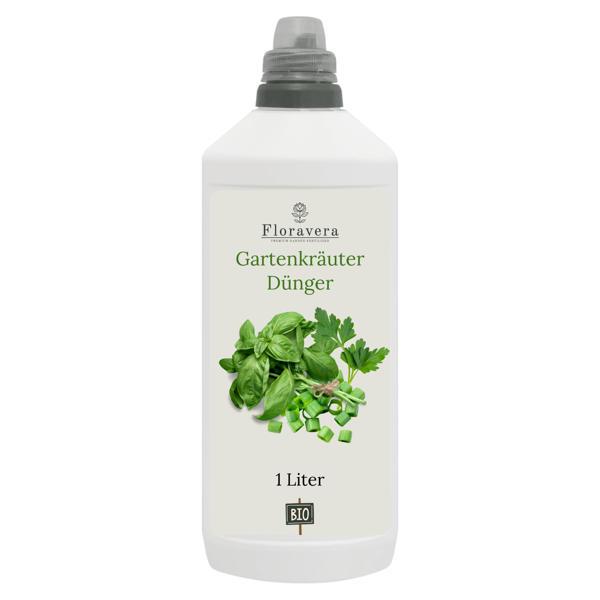 Floravera Premium Gartenkräuter Bio-Flüssigdünger 1 Liter Dünger Basilikumdünger Kräuterdünger