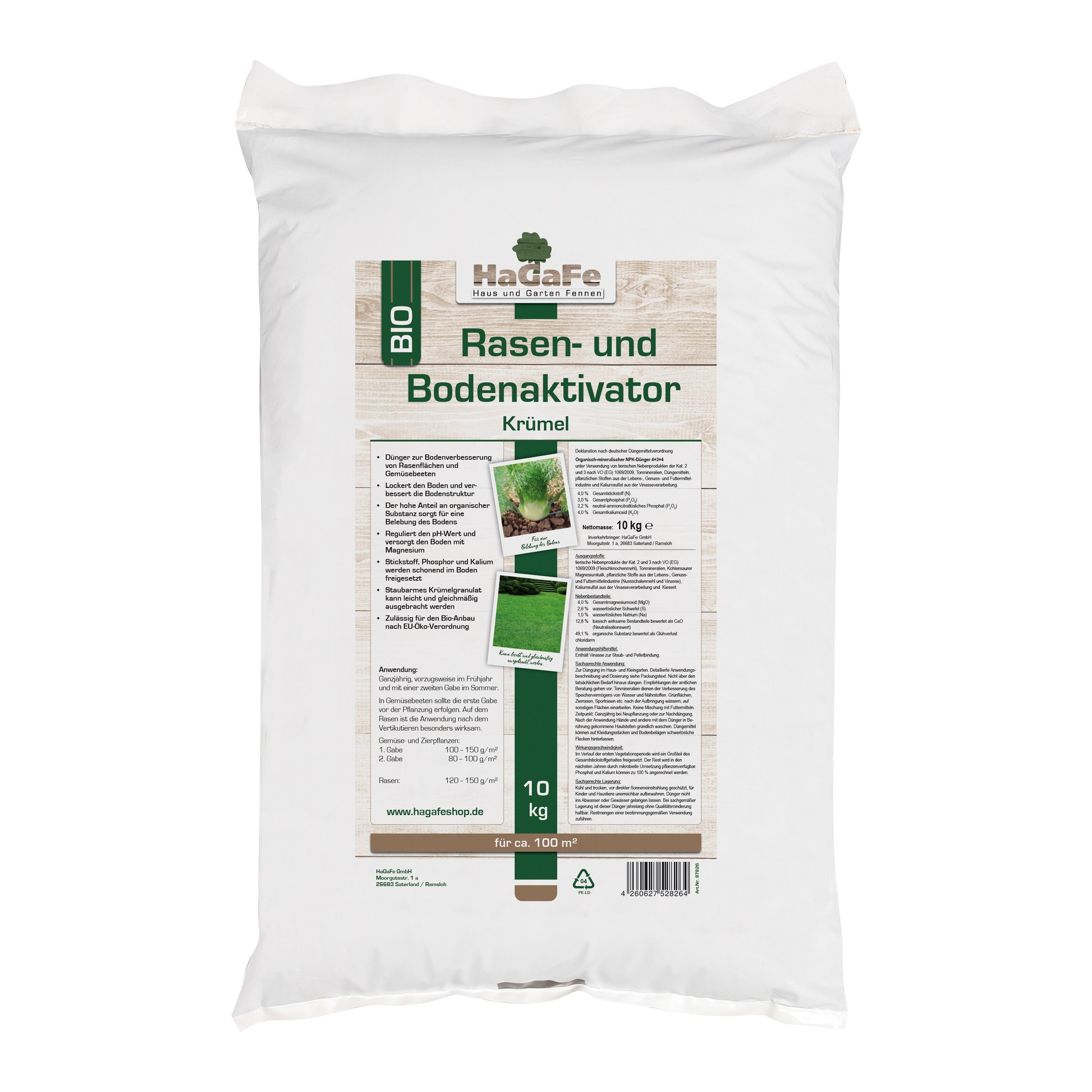 HaGaFe Bio KRÜMEL Rasenaktivator, Bodenaktivator mit Ton und Magnesium