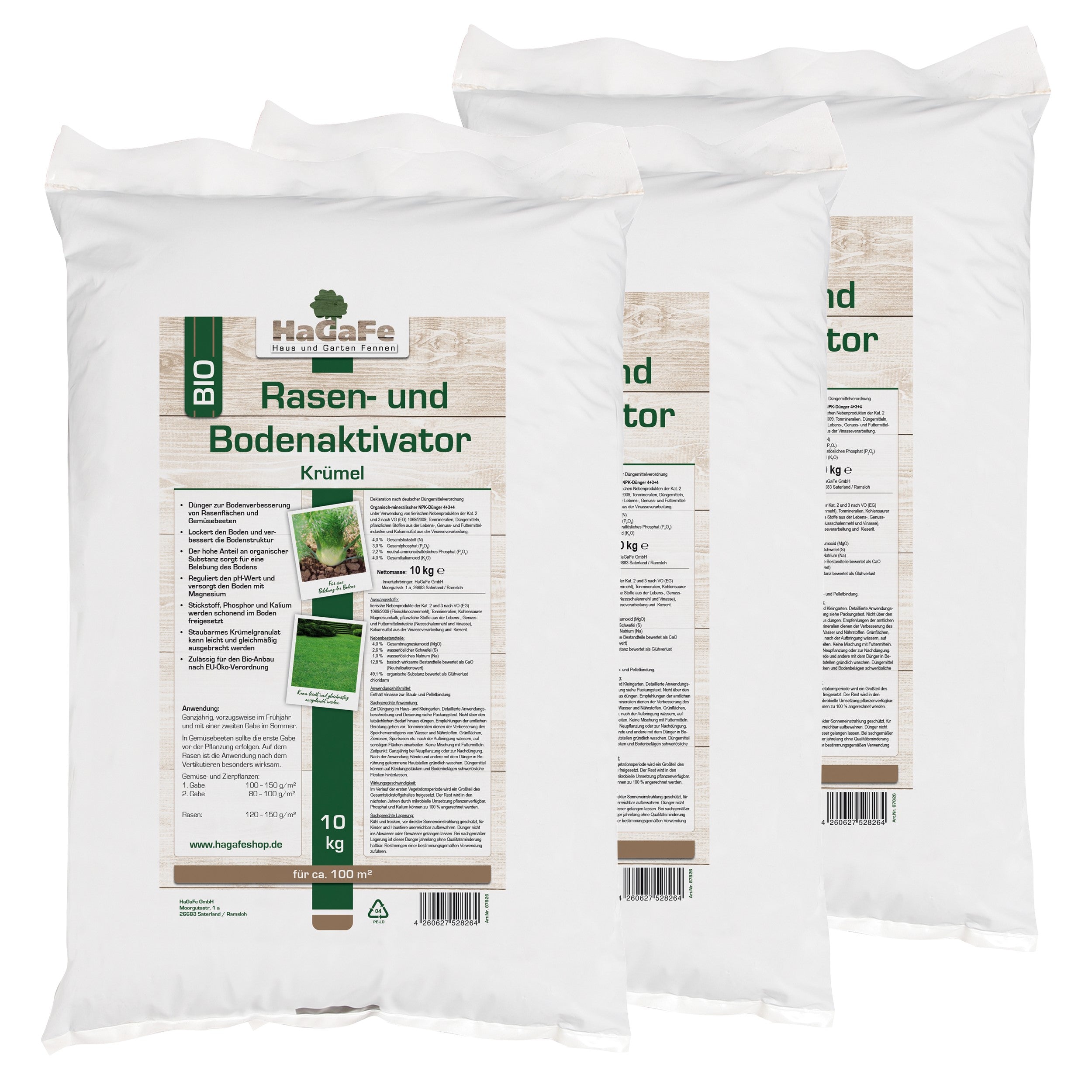 HaGaFe Bio KRÜMEL Rasenaktivator, Bodenaktivator mit Ton und Magnesium