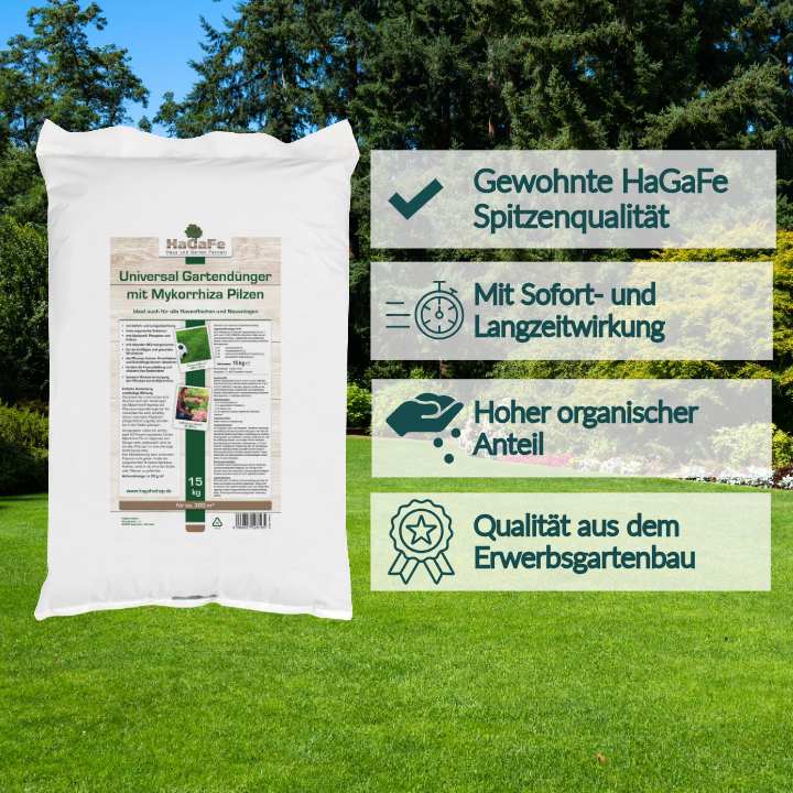 HaGaFe Universaldünger mit Mykorrhiza Pilzen, Rasendünger, Gartendünger, Gemüsedünger
