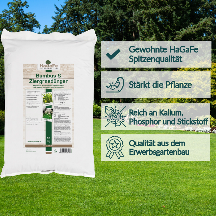 HaGaFe Bambusdünger, Ziergrasdünger, Spezialdünger, Dünger mit Silizium und Magnesium
