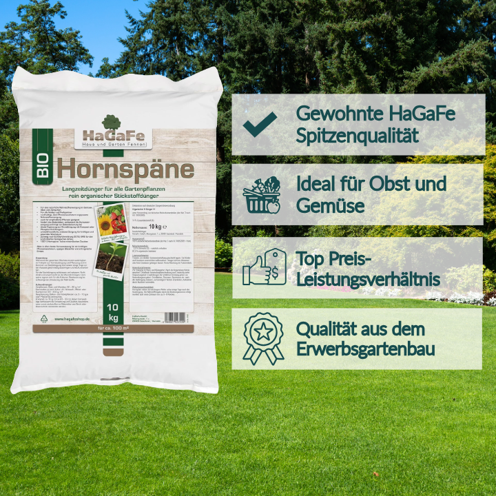 HaGaFe Bio Hornspäne, Gartendünger, Dünger, Gemüsedünger, Stickstoffdünger, rein organisch