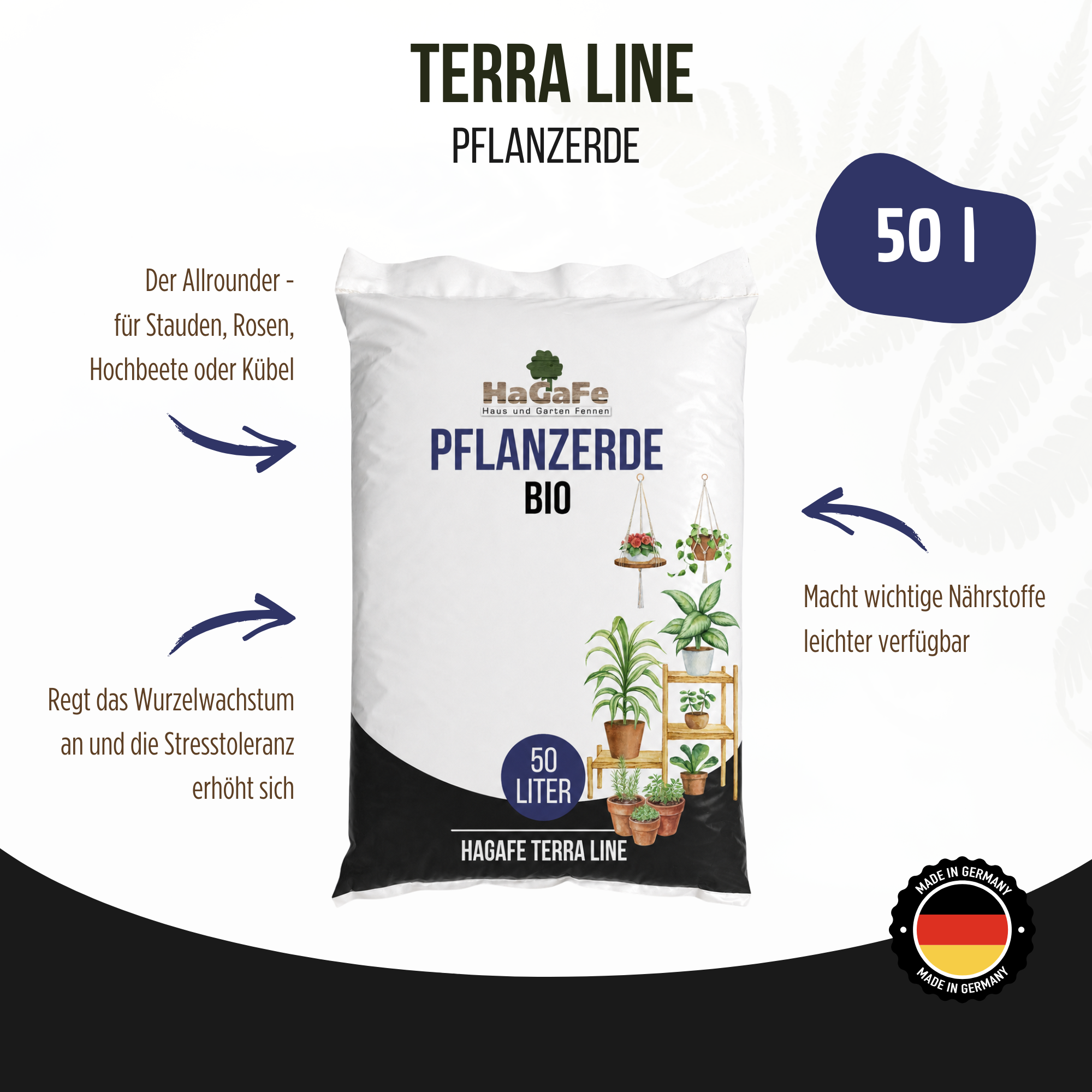 HaGaFe Terra Line BIO Pflanzerde 50 Liter