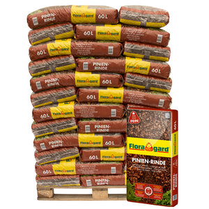 Floragard Pinien - Rinde, Pinienrinde, fein 7-15mm, Rindenmulch, Bodenabdeckung aus reiner mediterraner Pinie