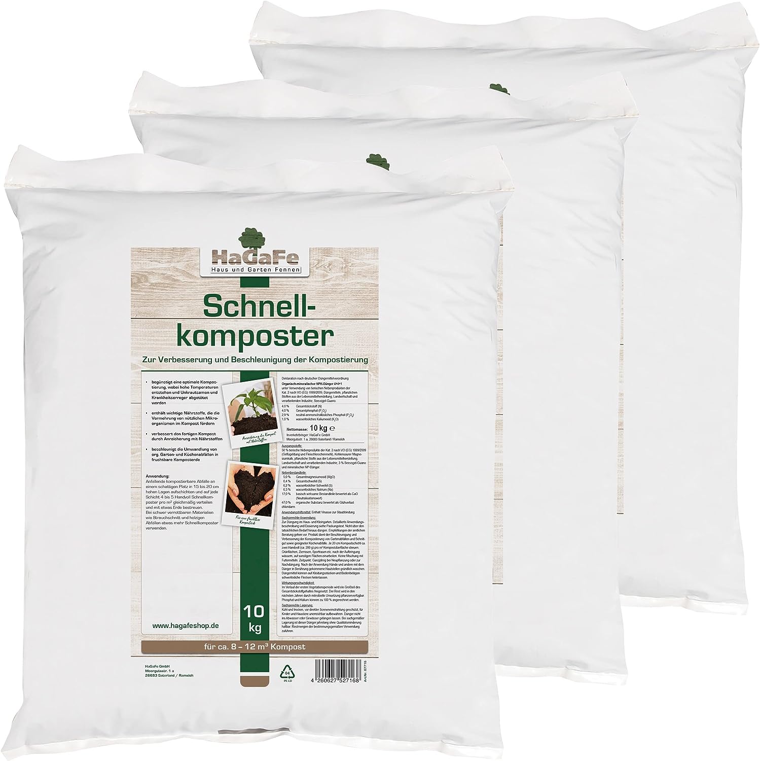 HaGaFe Schnellkomposter, Kompostbeschleuniger, Komposthilfe, Kompost
