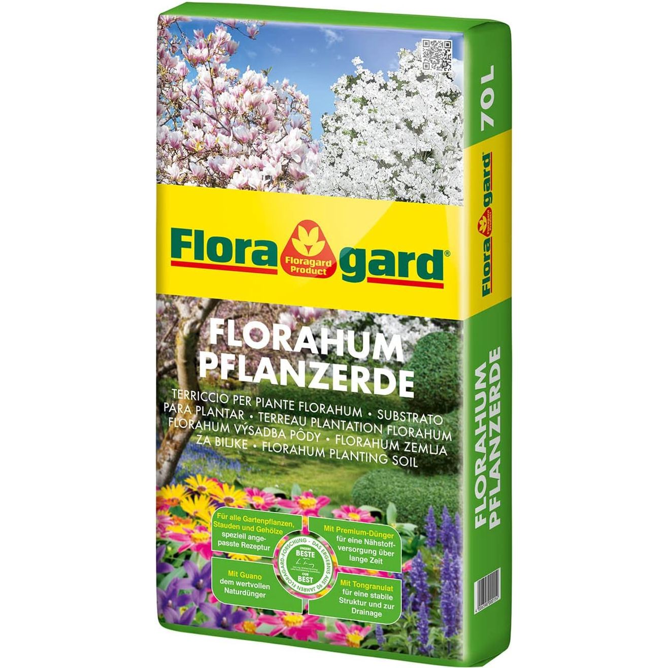 Floragard Florahum Pflanzerde 70L, Gartenerde, Blumenerde, Erde