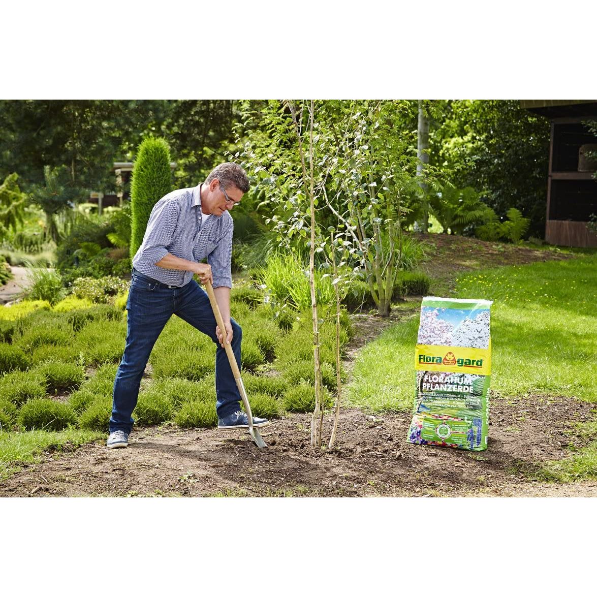 Floragard Florahum Pflanzerde 70L, Gartenerde, Blumenerde, Erde