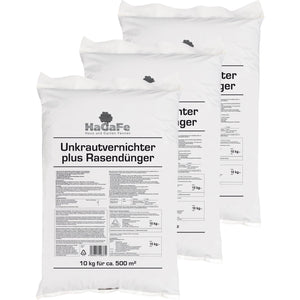 HaGaFe Unkrautvernichter plus Rasendünger, Dünger mit UV, NPK, Volldünger, Rasen düngen plus Unkraut vernichten