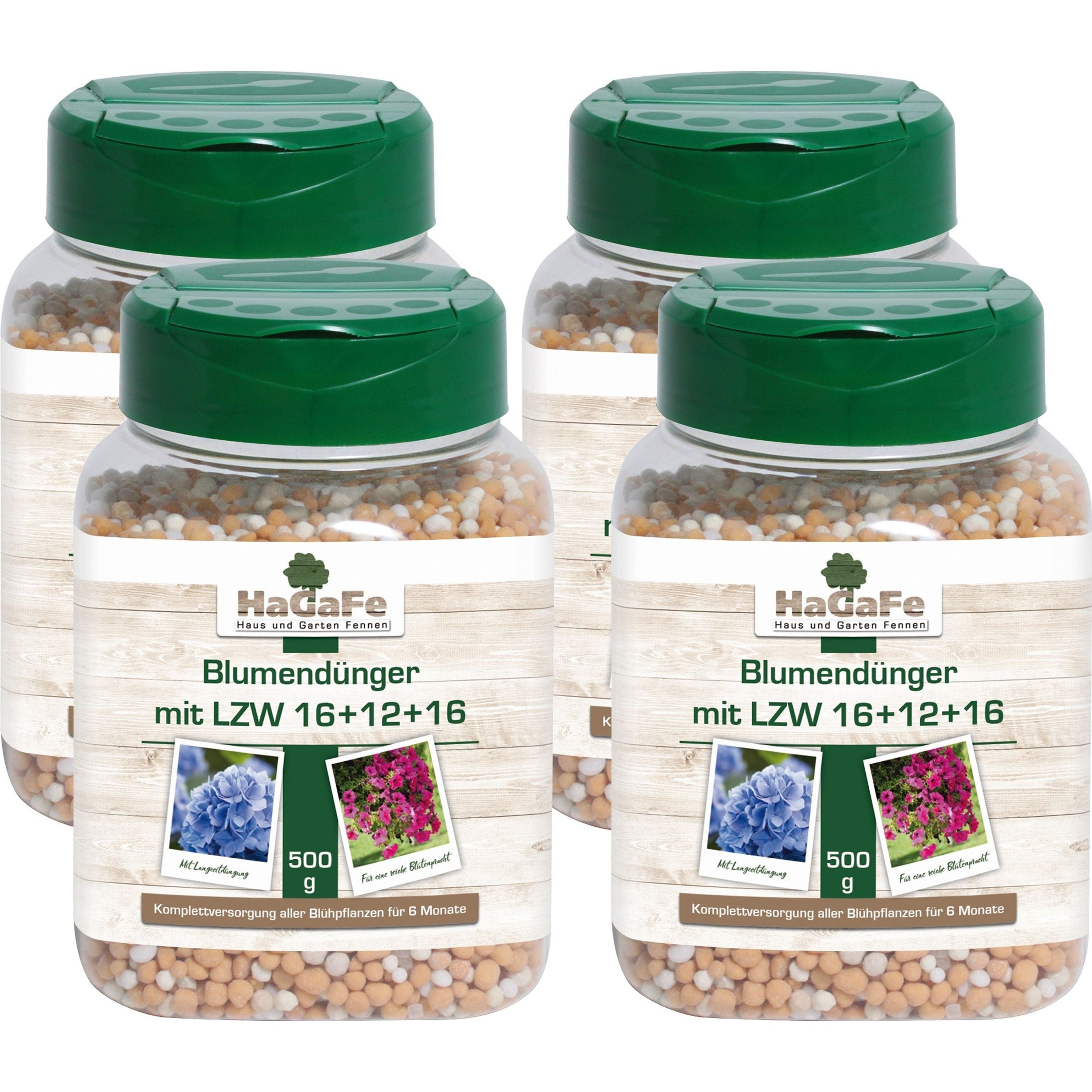 HaGaFe Blumendünger, Balkonkastendünger, Kübeldünger mit 6 Monate Langzeitwirkung, 16+12+16 500g Dose