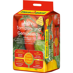 Floragard Aktiv Tomatenerde, Gemüseerde mit Aktiv Düngerdepot, Guano und Aqua Plus