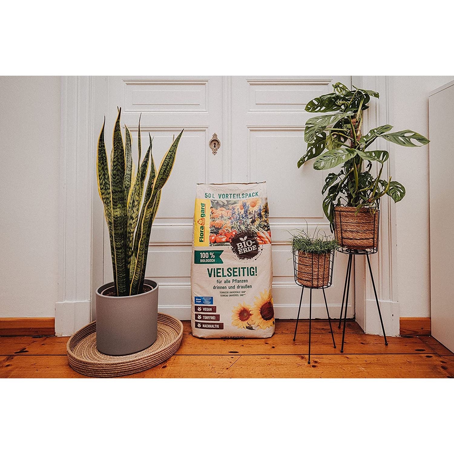 Floragard Bio Erde Vielseitig, Blumenerde, Universalerde, Topferde, Pflanzerde, Gartenerde, torffrei, vegan