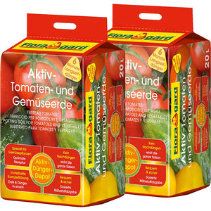 Floragard Aktiv Tomatenerde, Gemüseerde mit Aktiv Düngerdepot, Guano und Aqua Plus