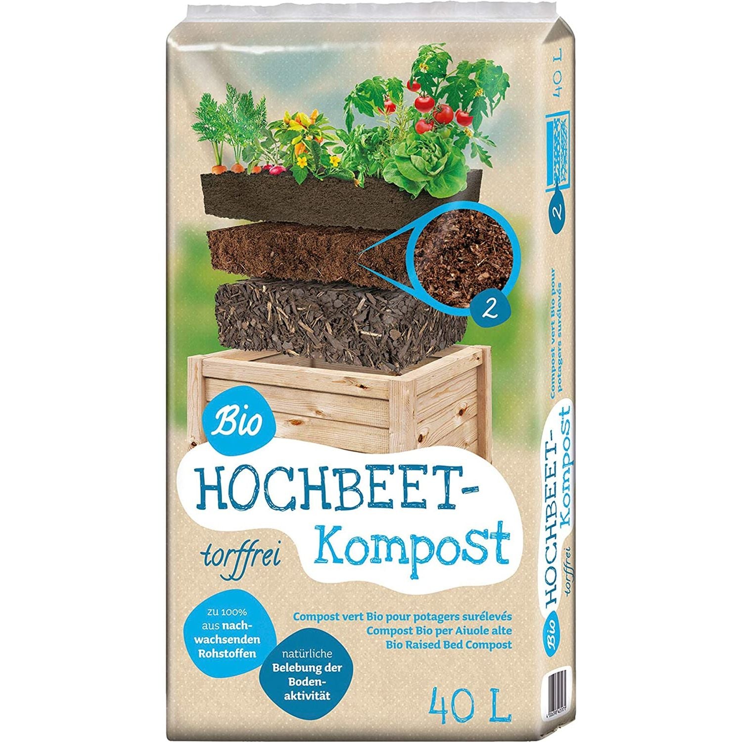 40 L Floragard Uni Bio Hochbeet Kompost, Komposterde, Gartenkompost
