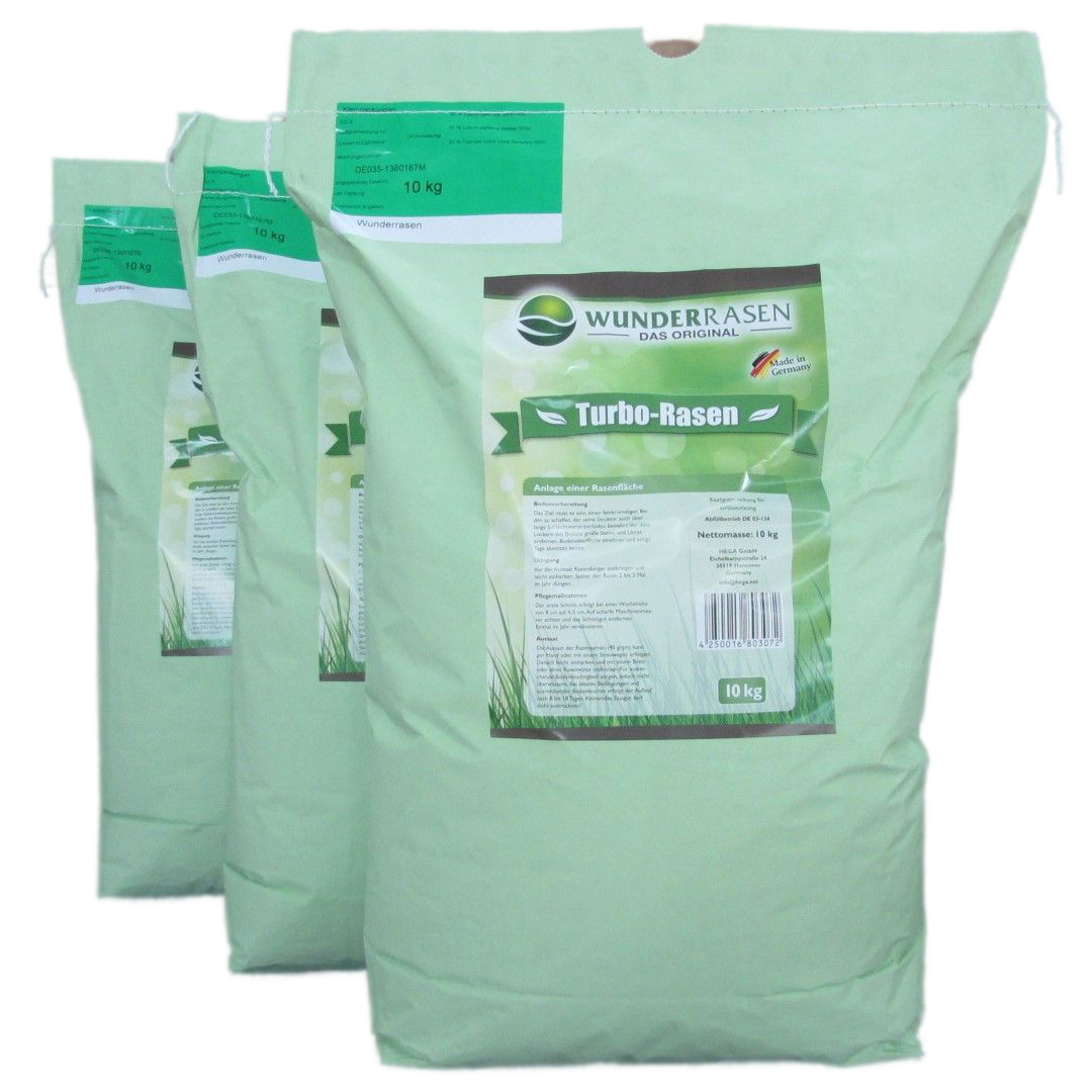 HEGA Wunderrasen, TURBO - Rasen - Das Original, Rasensamen, Grassamen, Turborasen, extrem schnelle Keimung