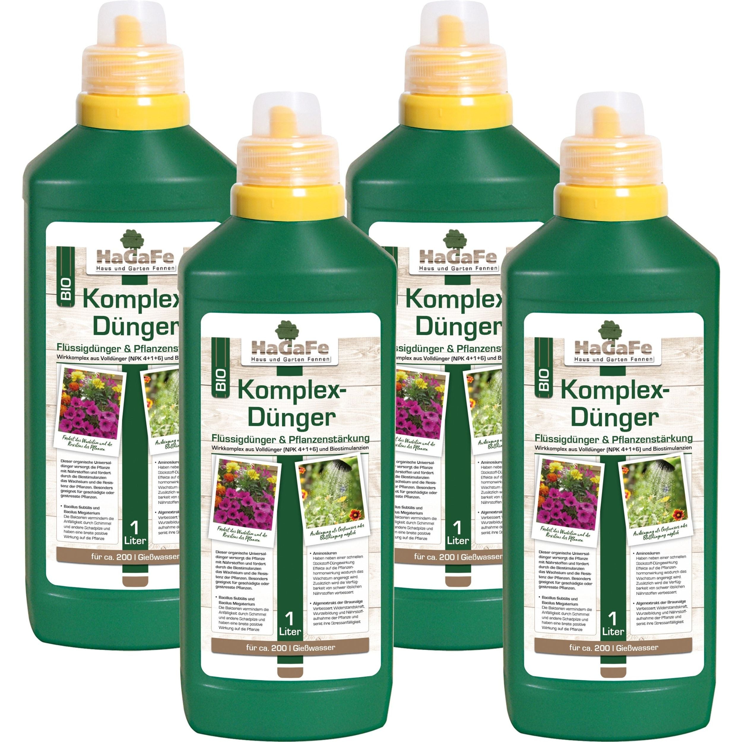 HaGaFe Bio Komplexdünger, Flüssigdünger, Universaldünger und Pflanzenstärkung, Blattdünger mit Bacillus Subtilis und Bacillus Megaterium