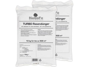 HaGaFe TURBO Rasendünger mit 30% Stickstoff, Rasen - Dünger mit Sofortwirkung und 120 Tage Langzeitwirkung, für ein dauerhaftes sattes Grün