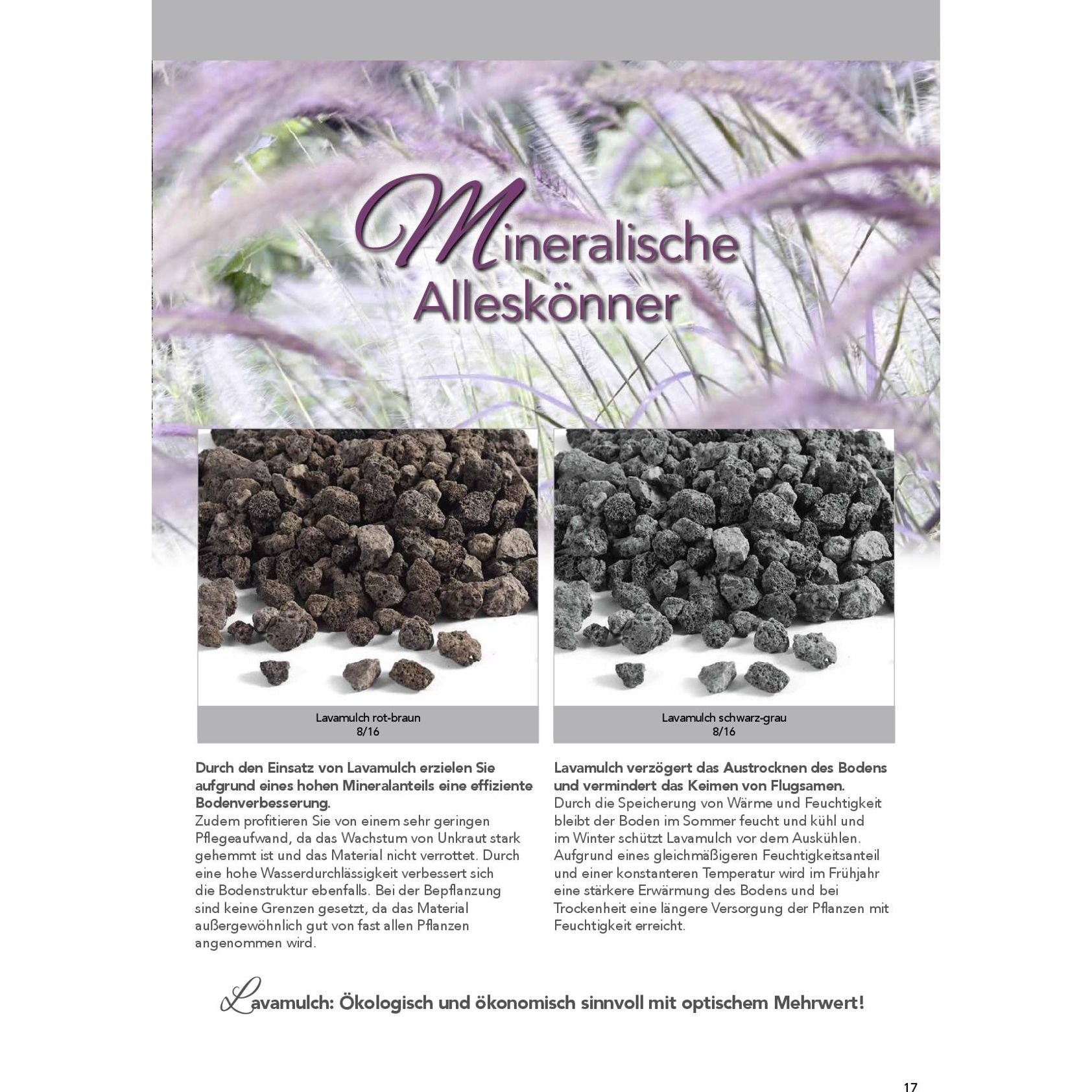 WECO Lavamulch Lava Mulch Rot Braun 8 - 16 Bodenabdeckung Lavastein 20 L