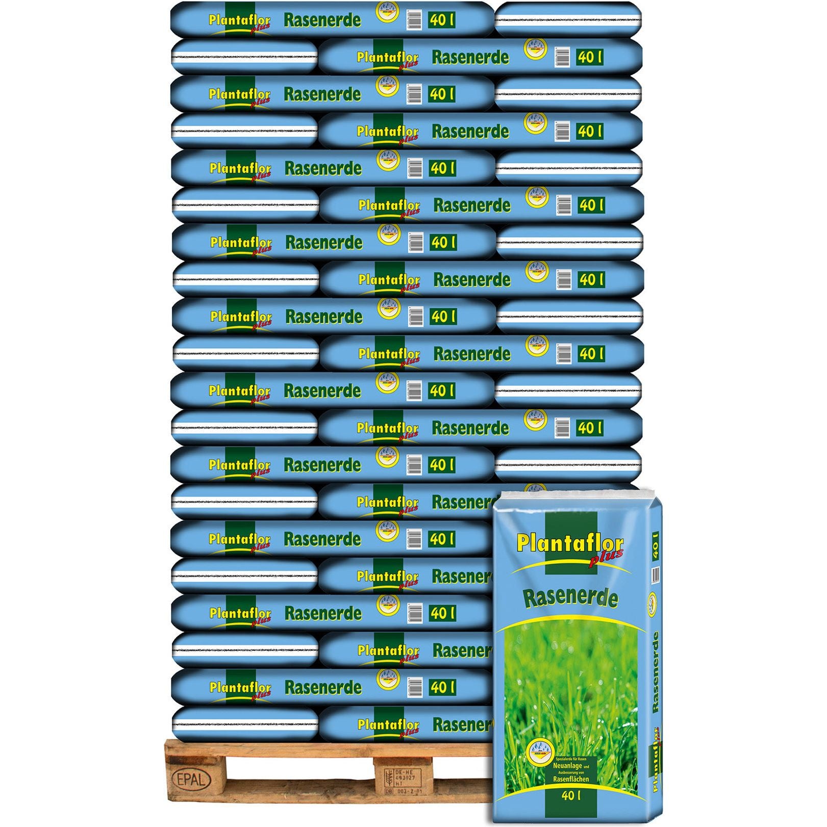 Plantaflor Plus Rasenerde, Spezial Erde für Rasen, Neuanlagen und Ausbesserungen