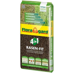 Floragard Rasenfit 4 in 1, Rasensand, Rasendünger, Sand, Dünger, Rasen, Vertikutieren