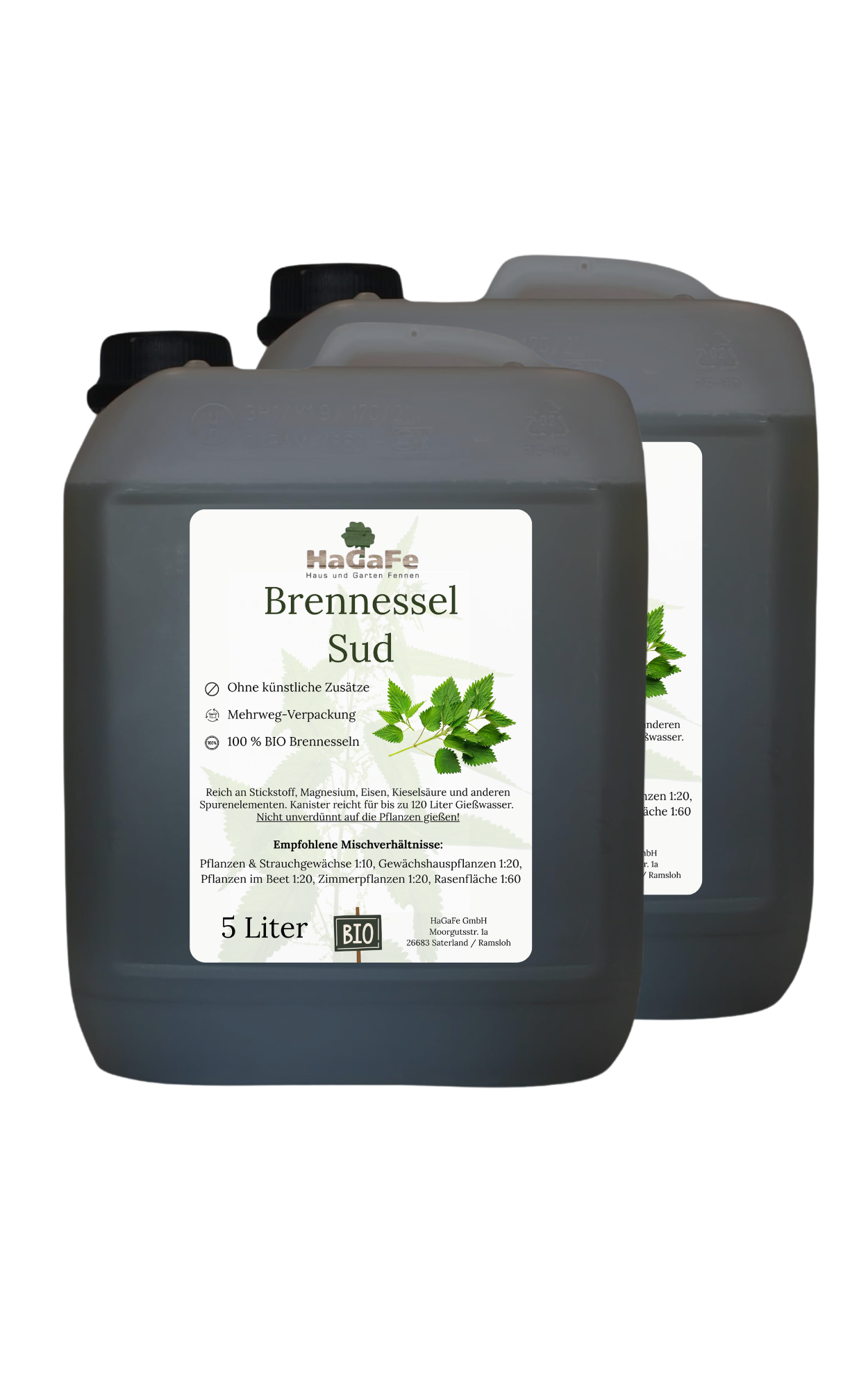 HaGaFe BIO Brennessel Sud 5 Liter Brennesseljauche Brennesseldünger