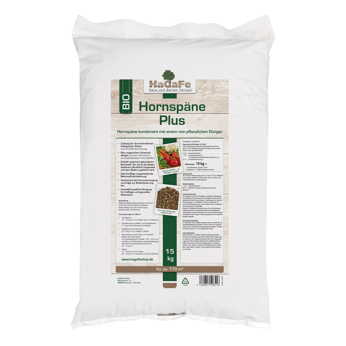 HaGaFe Bio Hornspäne Plus, mit pflanzlichem Bio Dünger, Gartendünger, –  HaGaFeShop