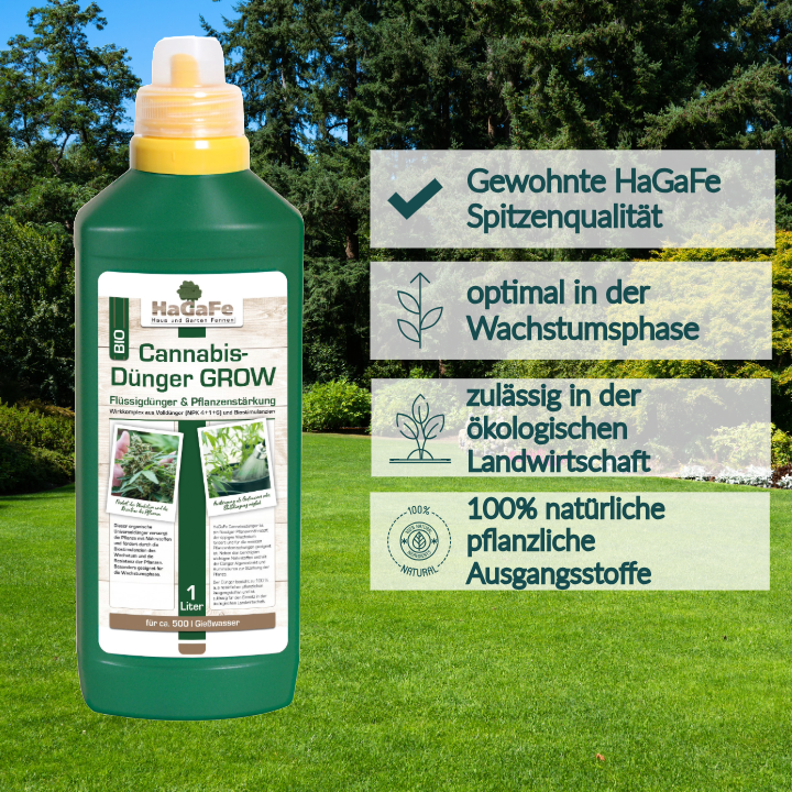 Plantaflor Cannabis Erde 50L, plus HaGaFe Cannabis Flüssigdünger 1L