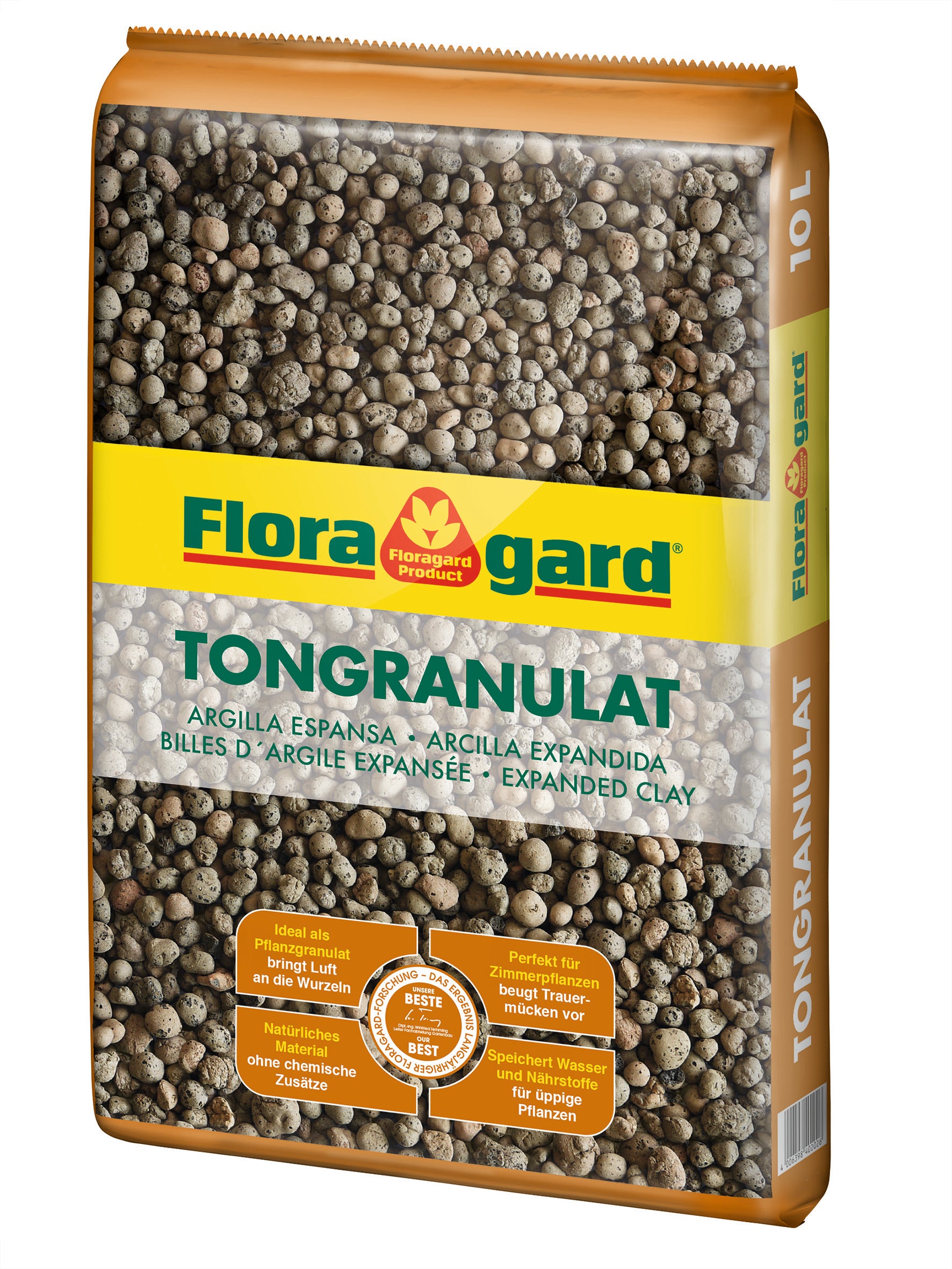 Floragard Tongranulat, Blähton, Hydrokultursubstrat für Pflanzkästen, Kübel oder Topfe